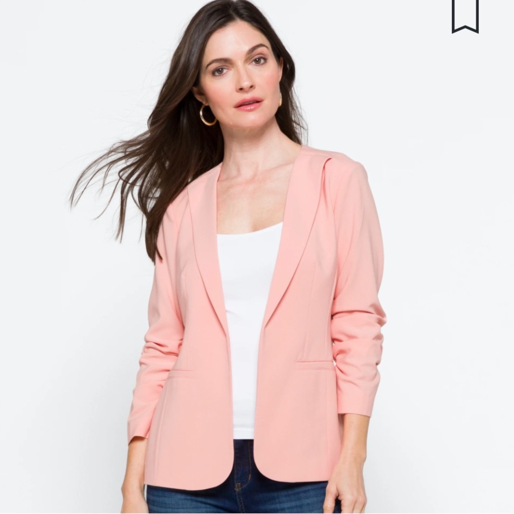 Skies are Blue, Raja collarless blazer, size small, purchased through Stitchfix